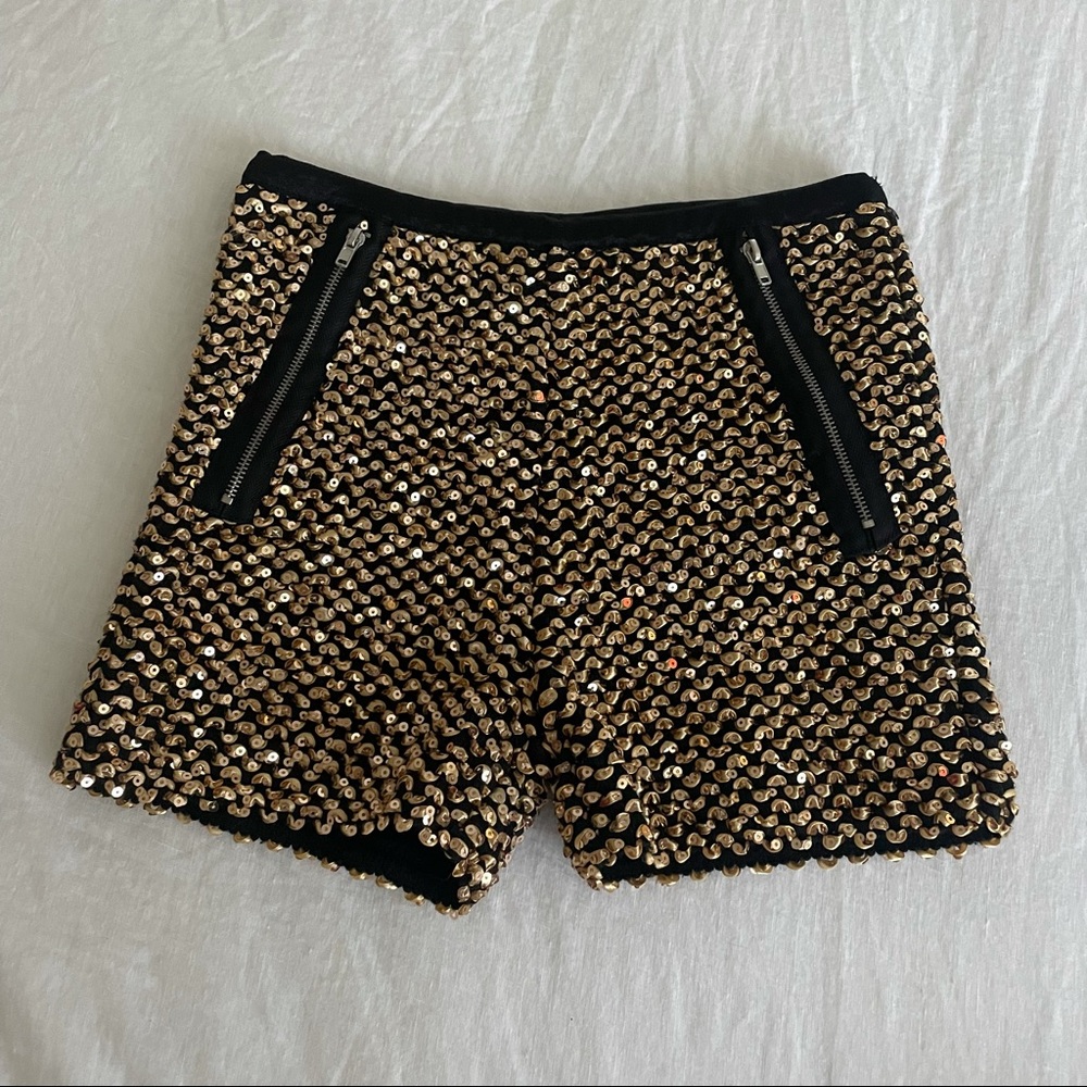 Gold Sequin Shorts